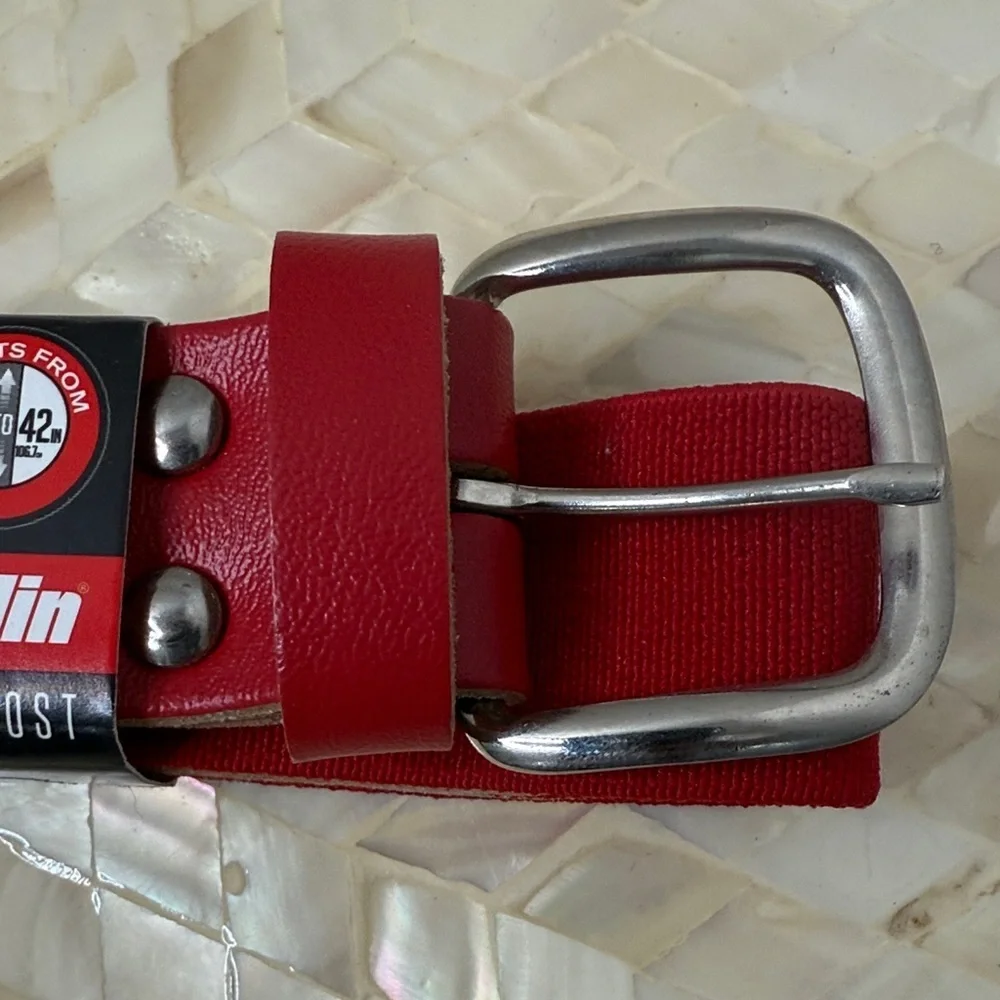 Franklin Red Adjustable Baseball Belt 1.25 inches W 3.2 cm